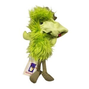 Manhattan Toy Vintage Puppet Plush Stuffed Animal Green Fur Mooshmouths Ulo